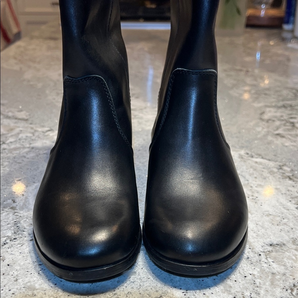 J. Crew Black Leather Billie Short Riding Boots Size 6.5 - Picture 4 of 13